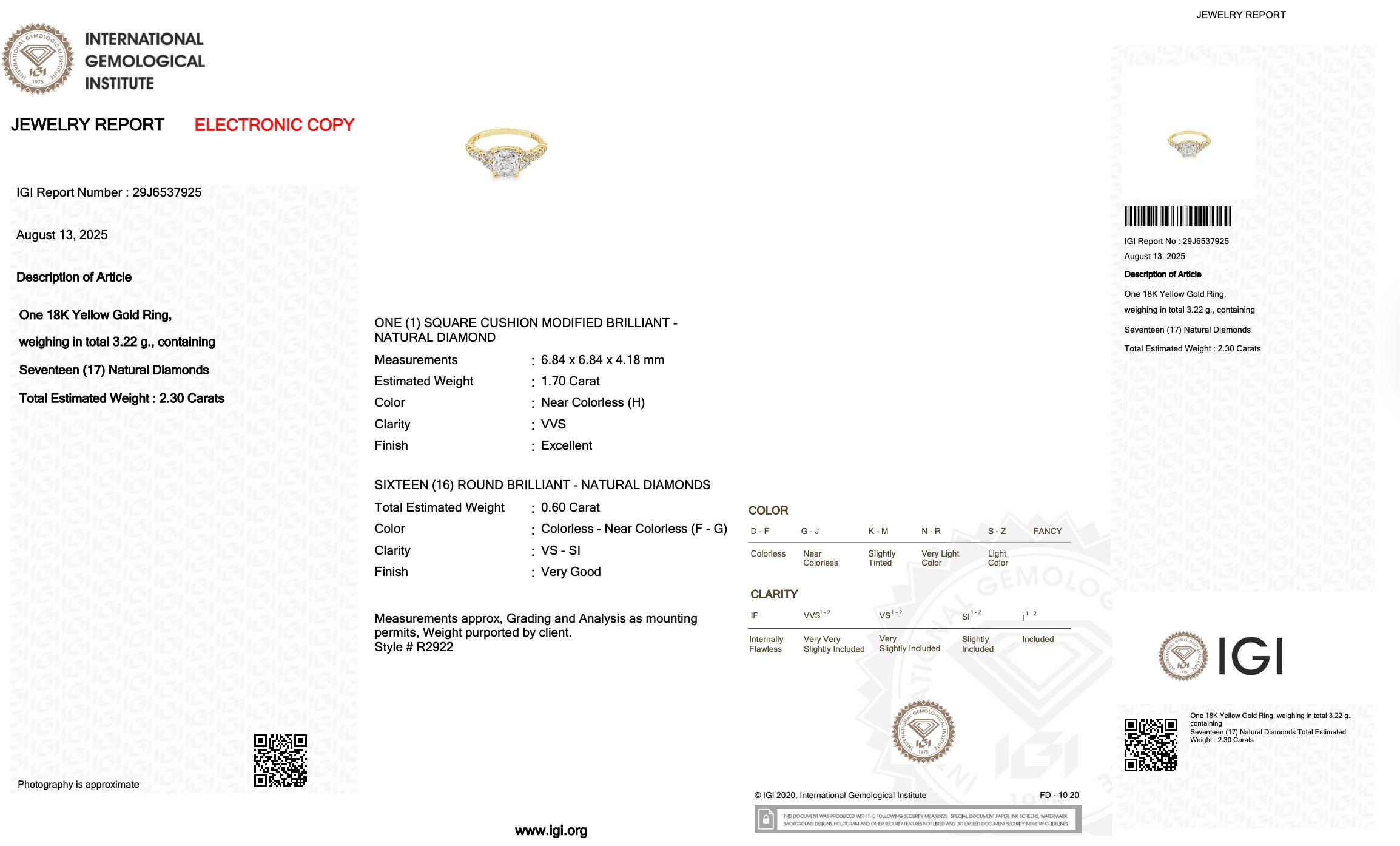 Luminous 2.30ct Diamonds Pave Ring in 18k Yellow Gold - IGI Certified Pour femmes en vente