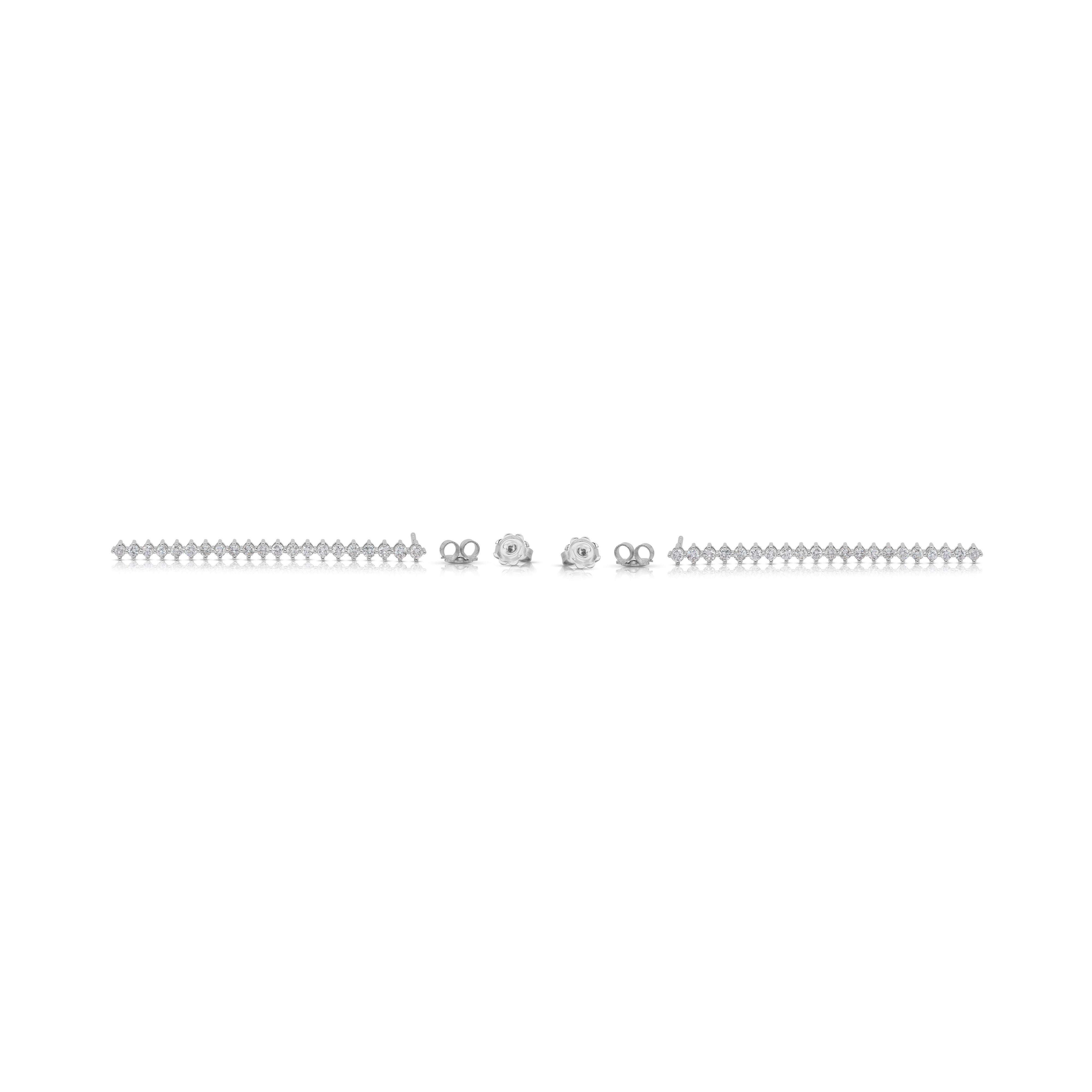 Luminous 2.42ct Diamonds Drop Earrings in 18k White Gold - IGI Certified For Sale 4