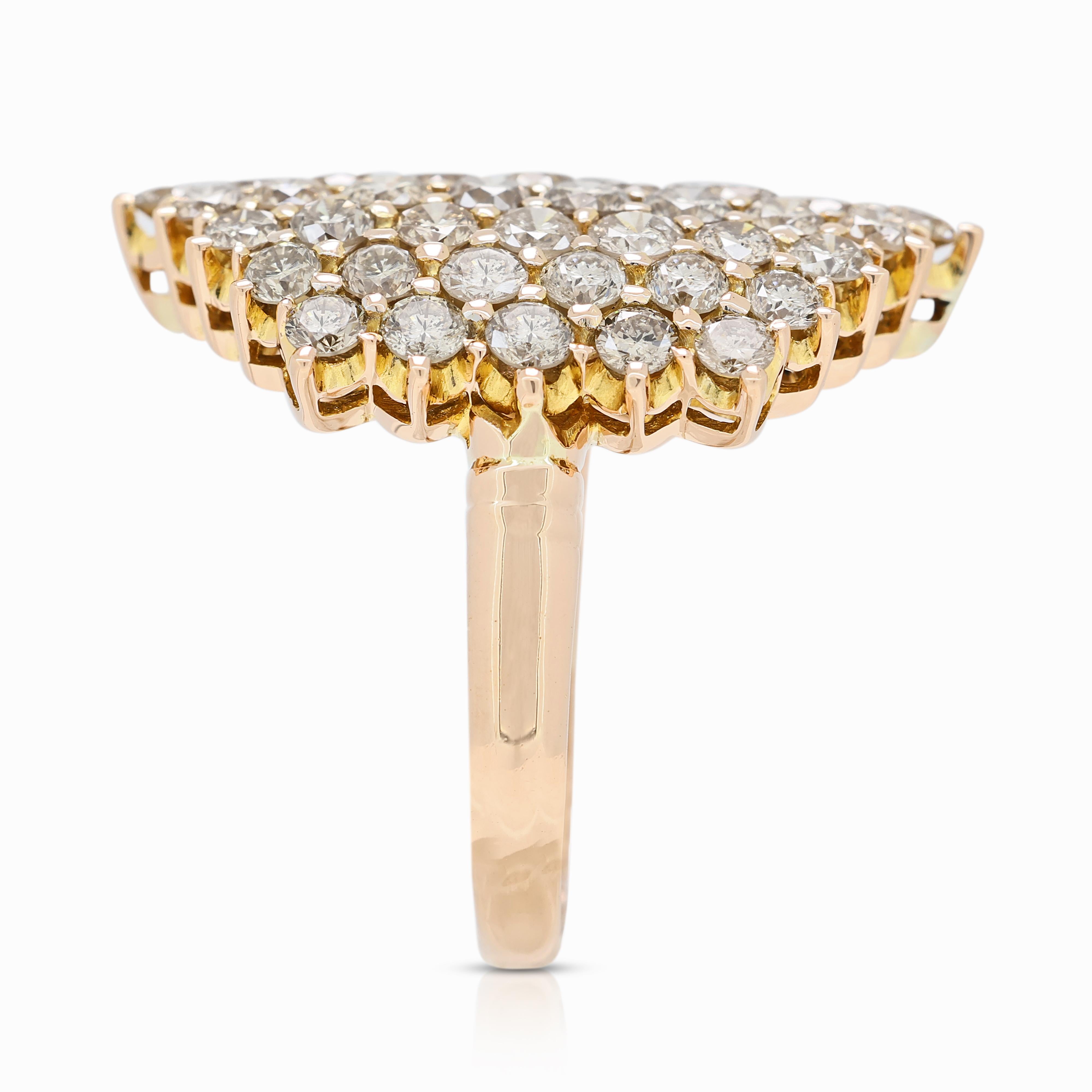 Women's Luminous 2.44ct Champagne Diamond Ring in 18K Yellow Gold