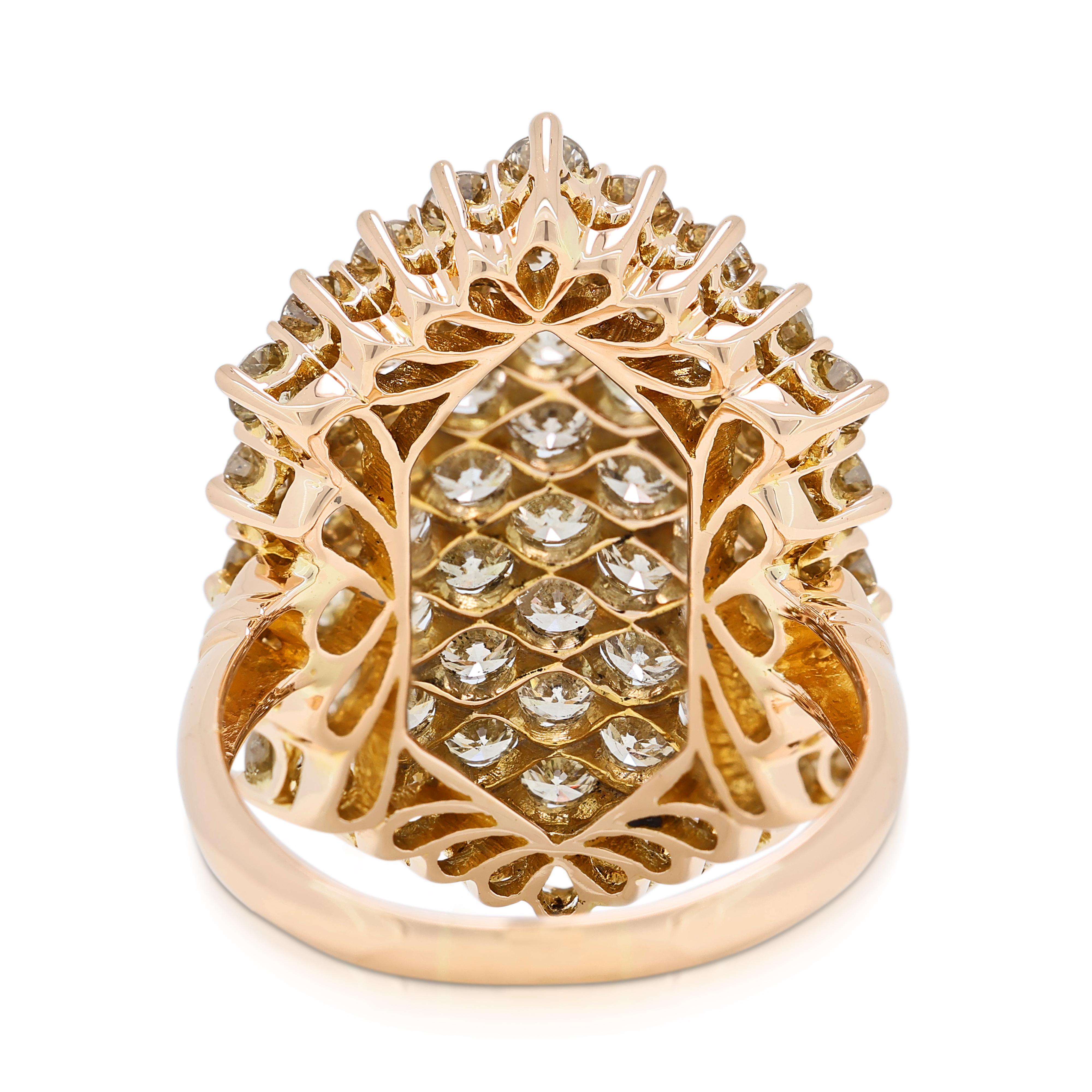 Luminous 2.44ct Champagne Diamond Ring in 18K Yellow Gold 1
