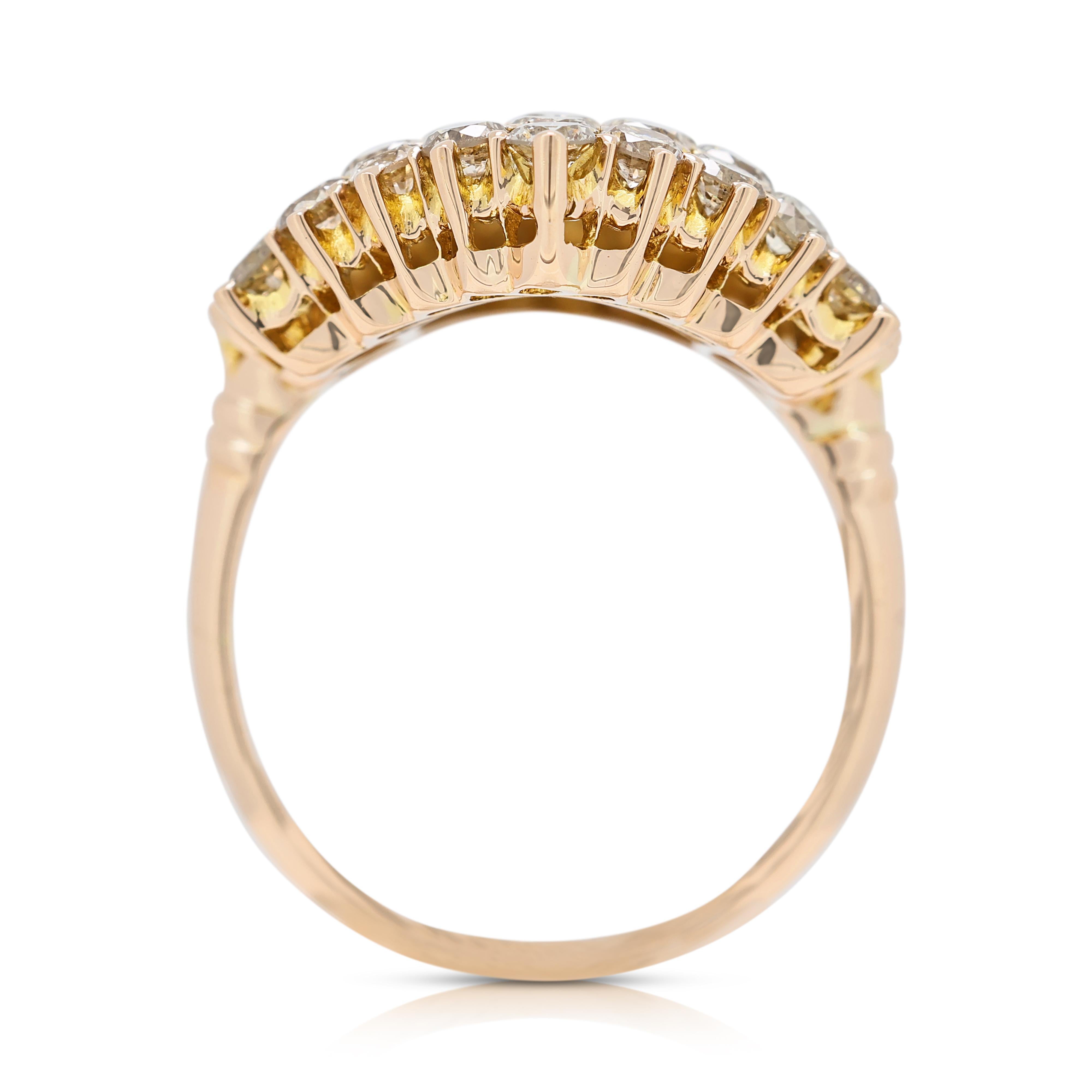Luminous 2.44ct Champagne Diamond Ring in 18K Yellow Gold 2
