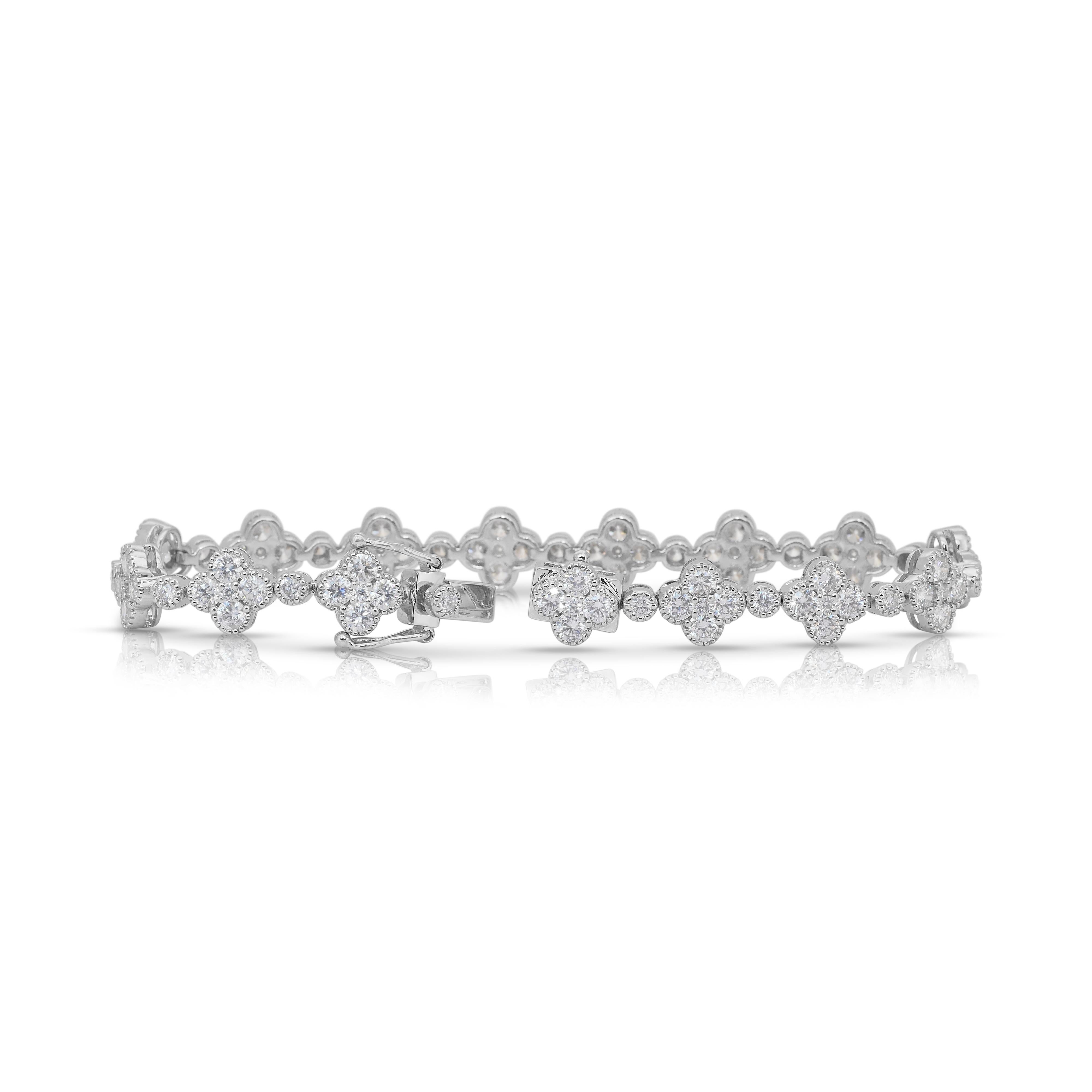 Luminous 2.46ct Diamonds Bracelet en or blanc 18k - IGI Certified Neuf - En vente à רמת גן, IL