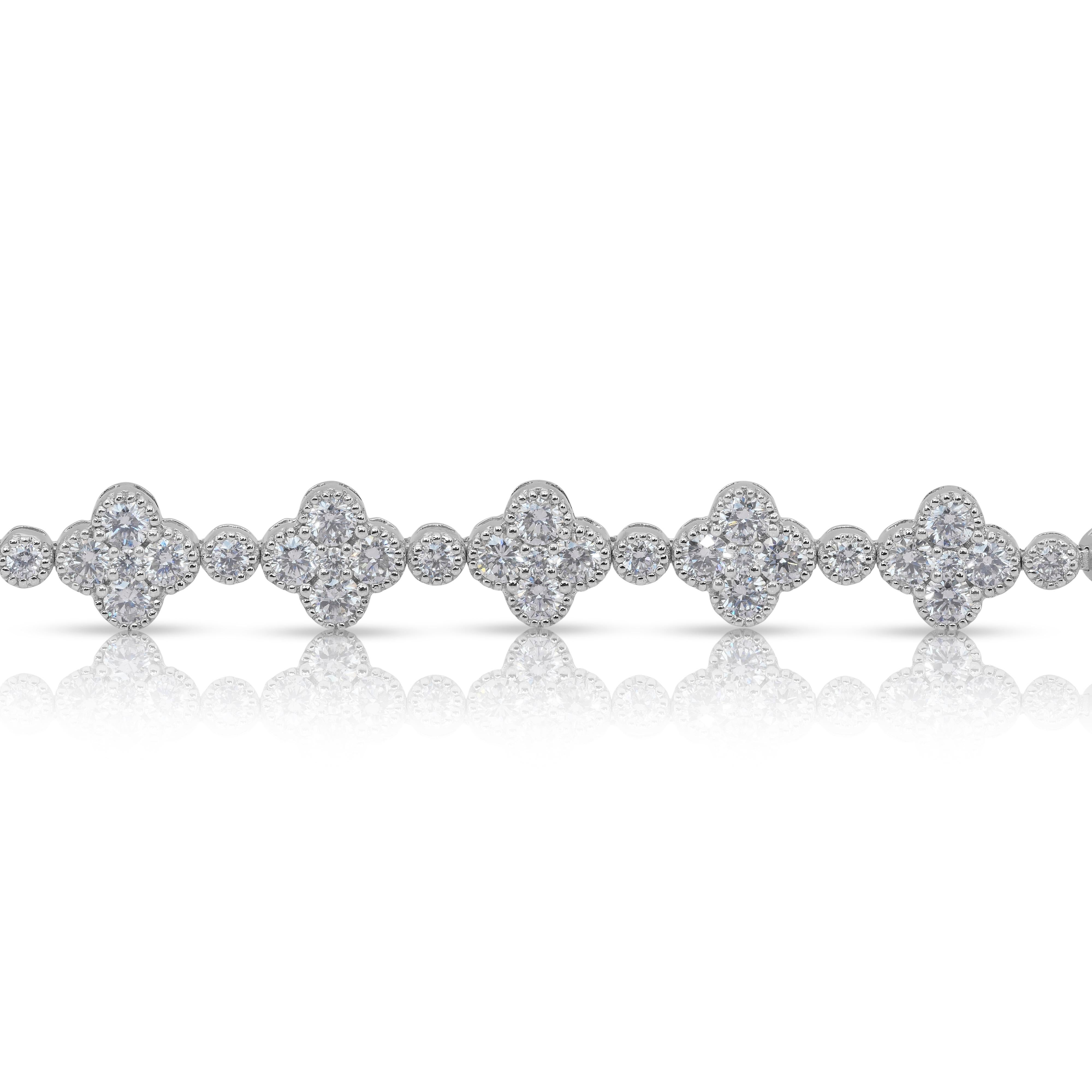Luminous 2.46ct Diamonds Bracelet en or blanc 18k - IGI Certified en vente 1