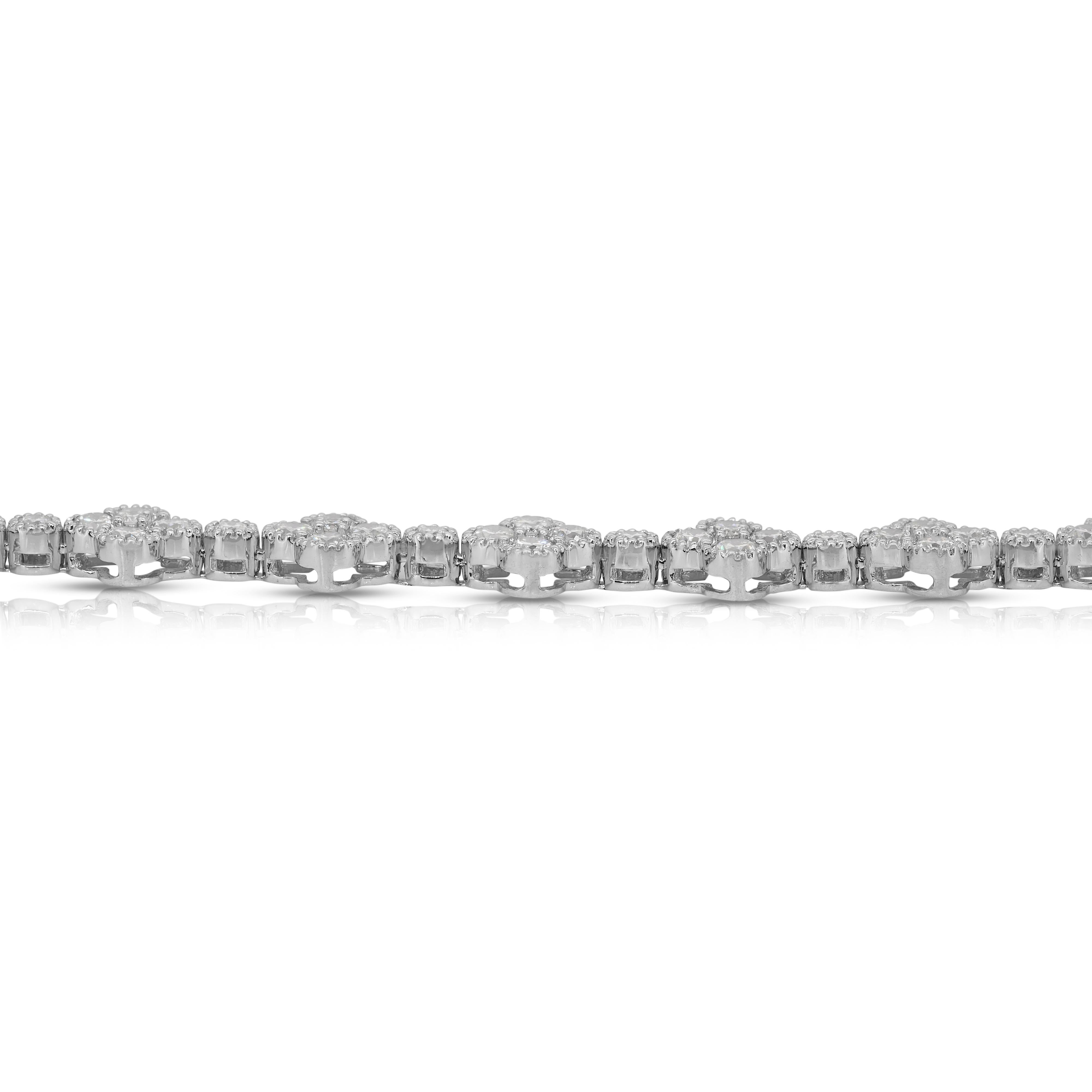 Luminous 2.46ct Diamonds Bracelet en or blanc 18k - IGI Certified en vente 2
