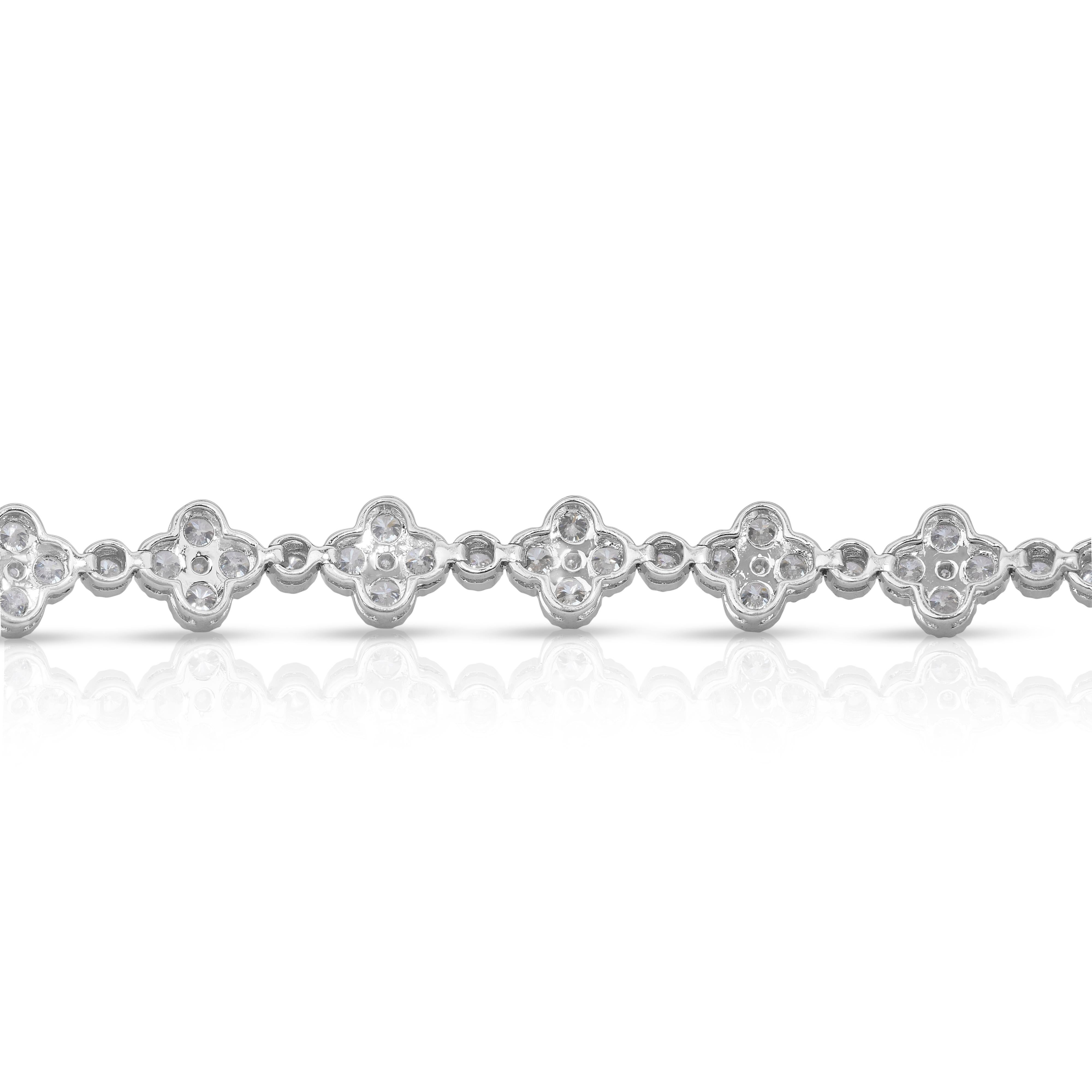 Luminous 2.46ct Diamonds Bracelet en or blanc 18k - IGI Certified en vente 3