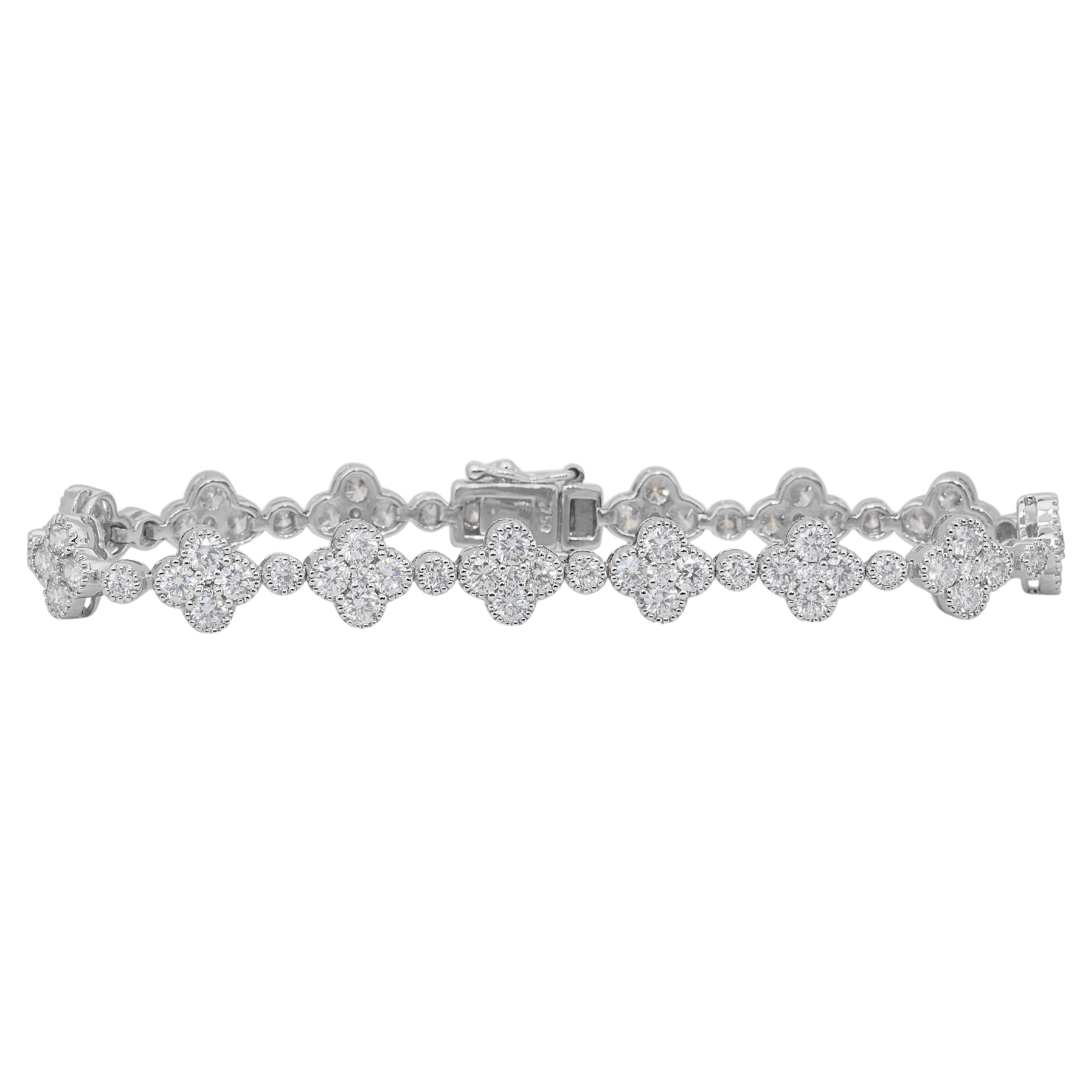 Luminous 2.46ct Diamonds Bracelet in 18k White Gold - IGI Certified