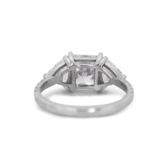 Luminous 2.59ct Diamonds 3-Stone Ring in 18k White Gold - GIA Certified