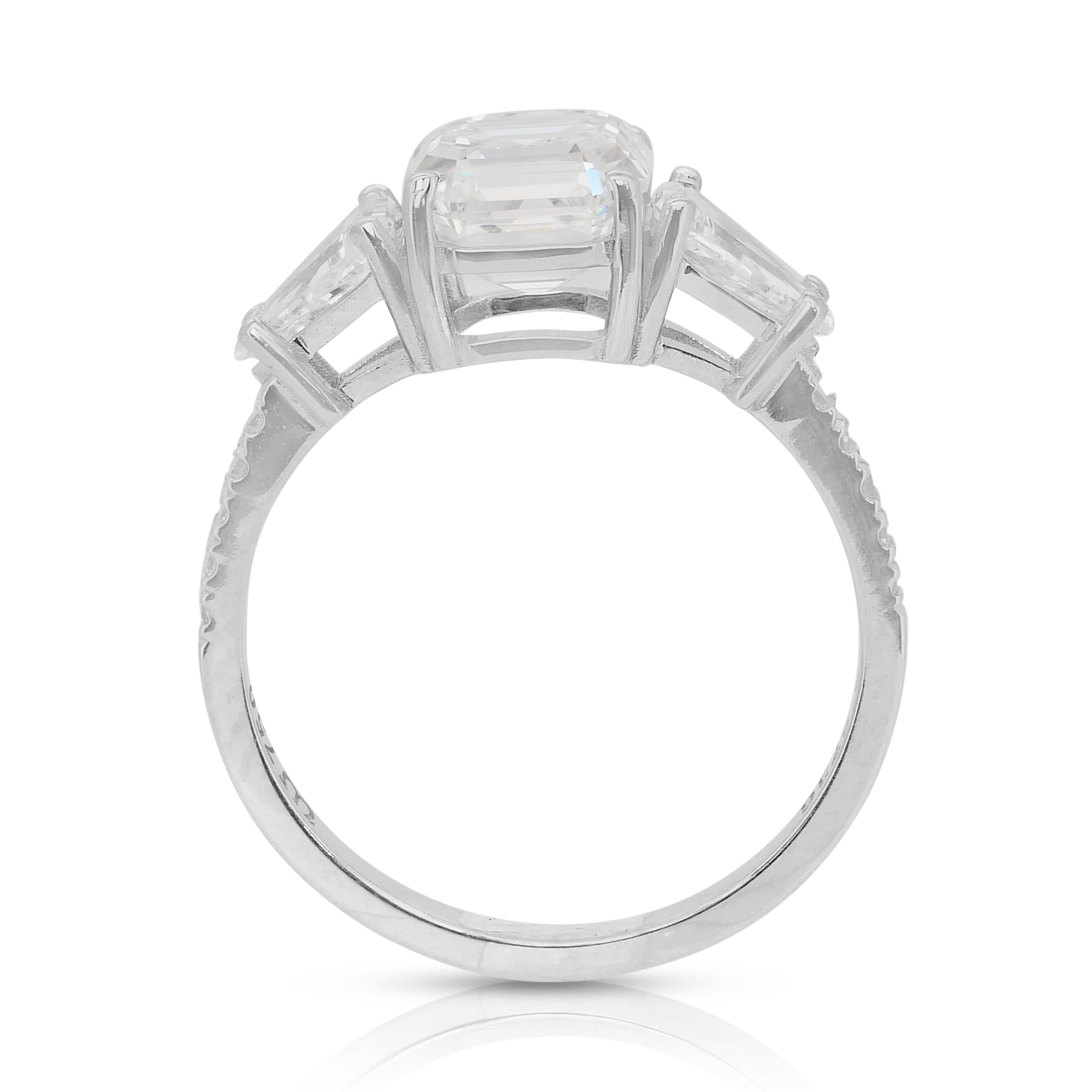 Luminous 2,70ct Diamanten Ring in 18k Weißgold - IGI zertifiziert im Angebot 3