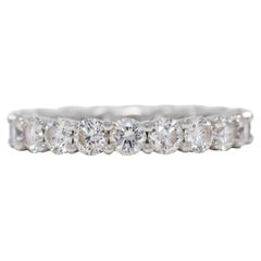 Bague lumineuse en or blanc 18 carats avec diamants naturels de 2 carats