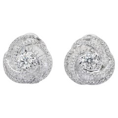 Boucles d'oreilles Luminous 3.67ct Diamonds in 18k White Gold - IGI Certified