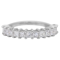 Luminous 3.79ct Diamonds Half Eternity Ring in 18k White Gold - GIA Certified