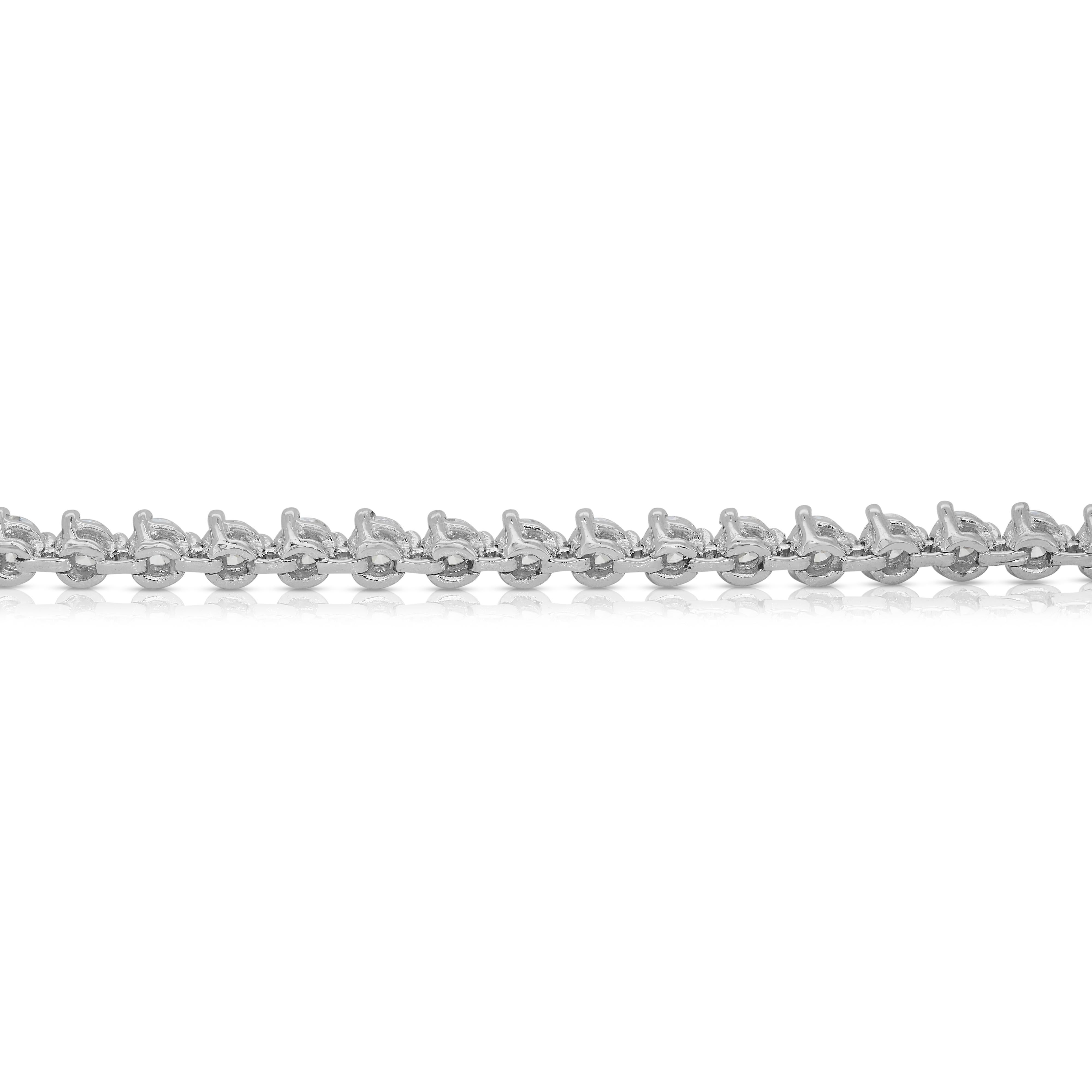 Pulsera Luminosa de Diamantes de 4,10ct en Oro Blanco de 18k - Certificado IGI en venta 3