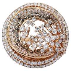 Luminous 4.15ct Diamonds Cluster Ring in 18k White Gold - IGI Certified