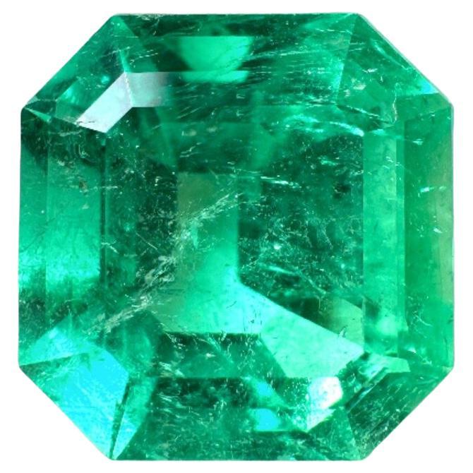 Luminous 4.75 Carat 10x10 Asscher Cut Muzo Green Colombian Emerald