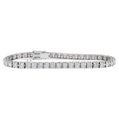 Pulsera de Tenis Luminosa de Diamantes de 5,03ct en Oro Blanco de 14k - Certificado IGI