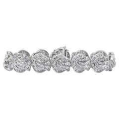 Bracelet lumineux de 7,60 carats en or blanc 14 carats certifié IGI