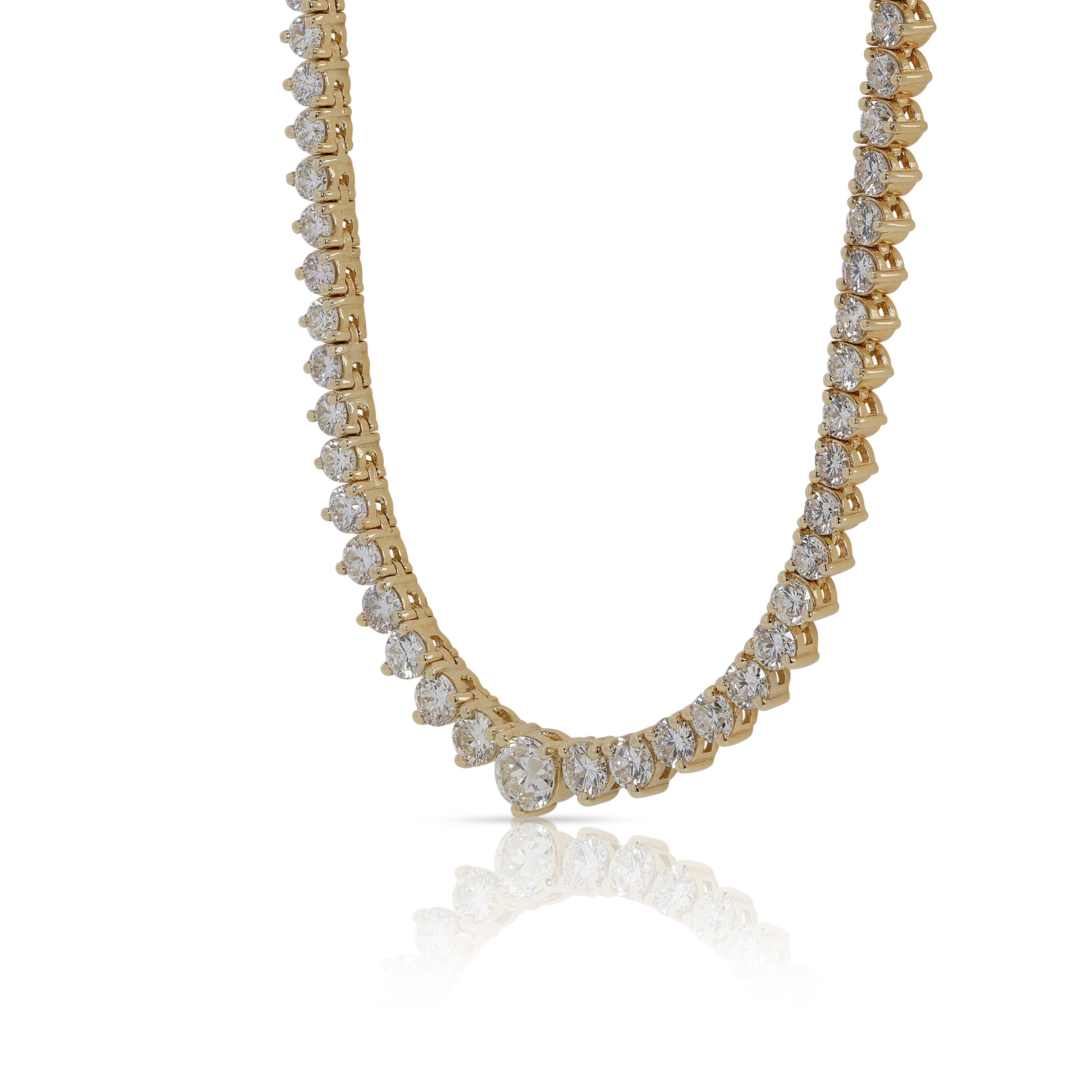 Collier lumineux de 8 carats et 16 points en or jaune 14 carats Neuf - En vente à רמת גן, IL