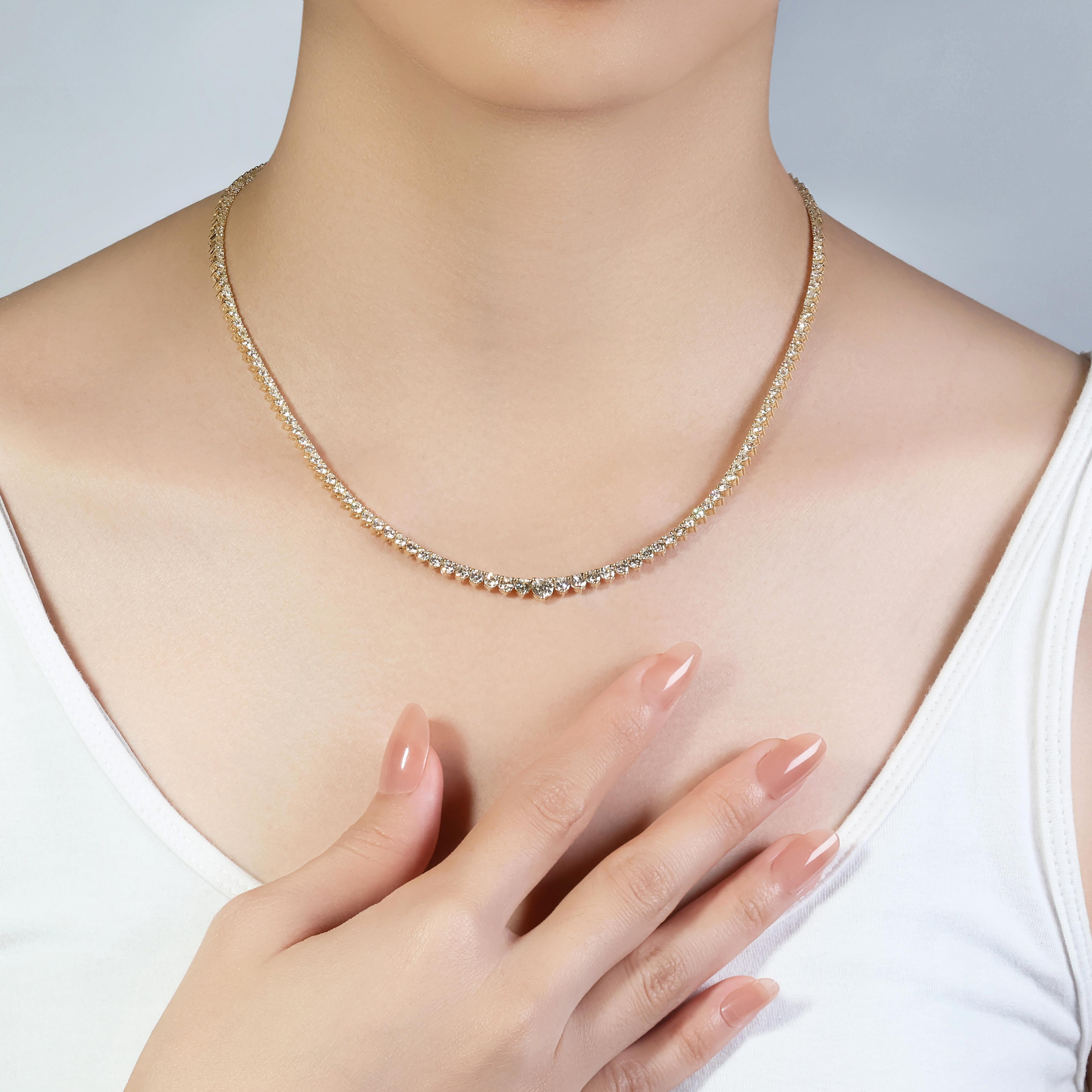 Collier lumineux de 8 carats et 16 points en or jaune 14 carats en vente 2