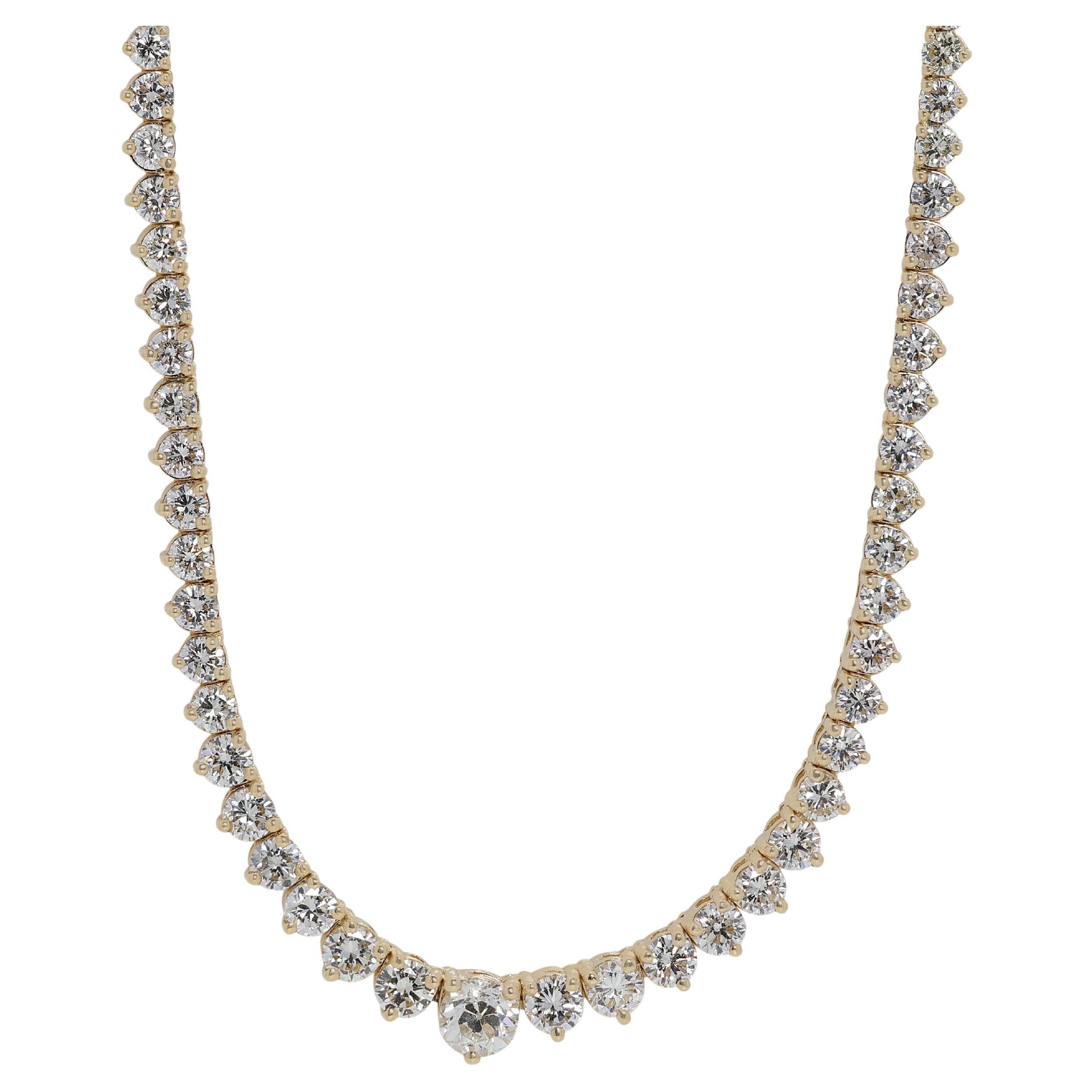 Luminous 8 Karat & 16 Punkt Natürlicher Diamant-Kragen-Halskette aus 14K Gelbgold