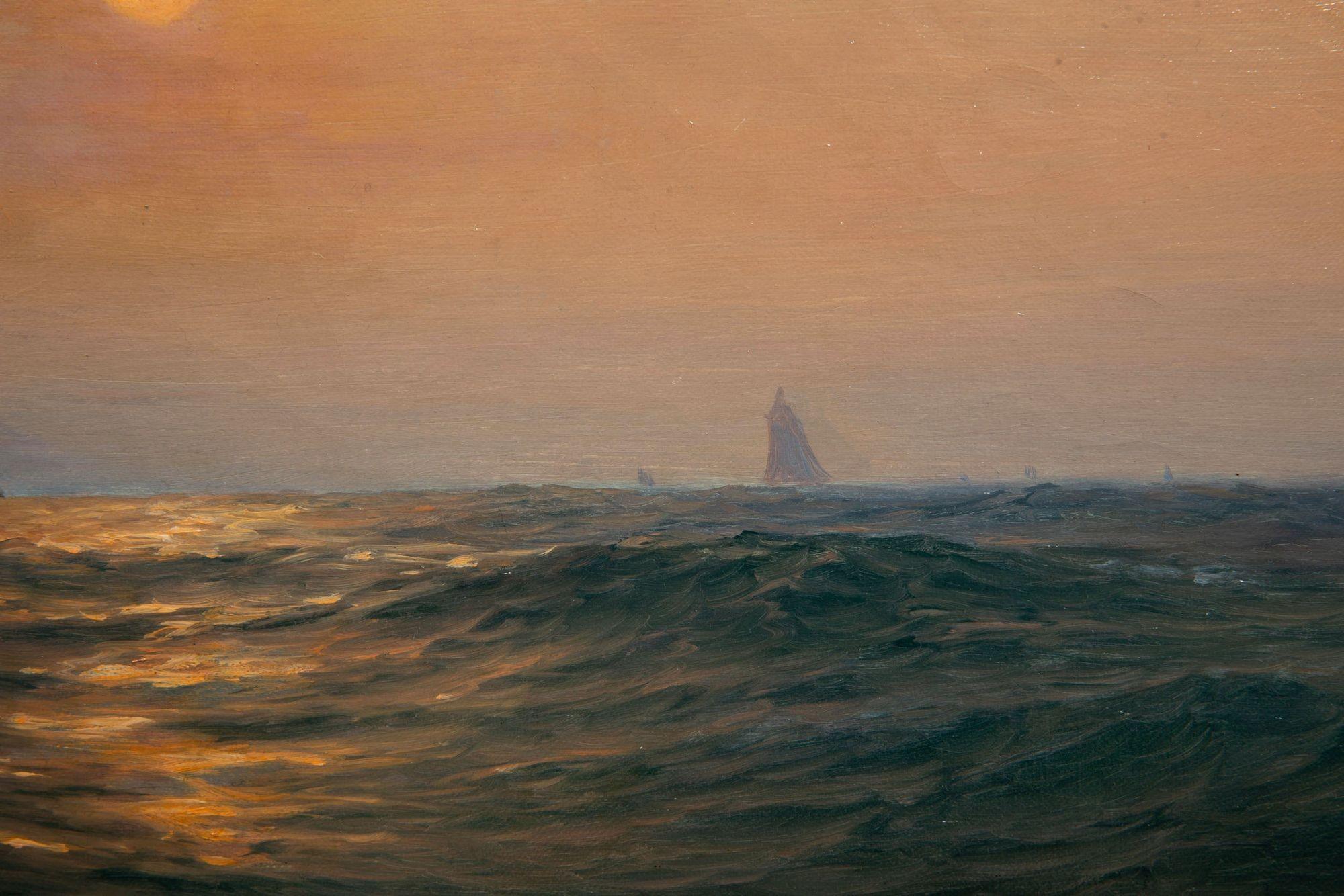 Luminous American Seascape of Sailboats at Sunset by Warren Sheppard 7
