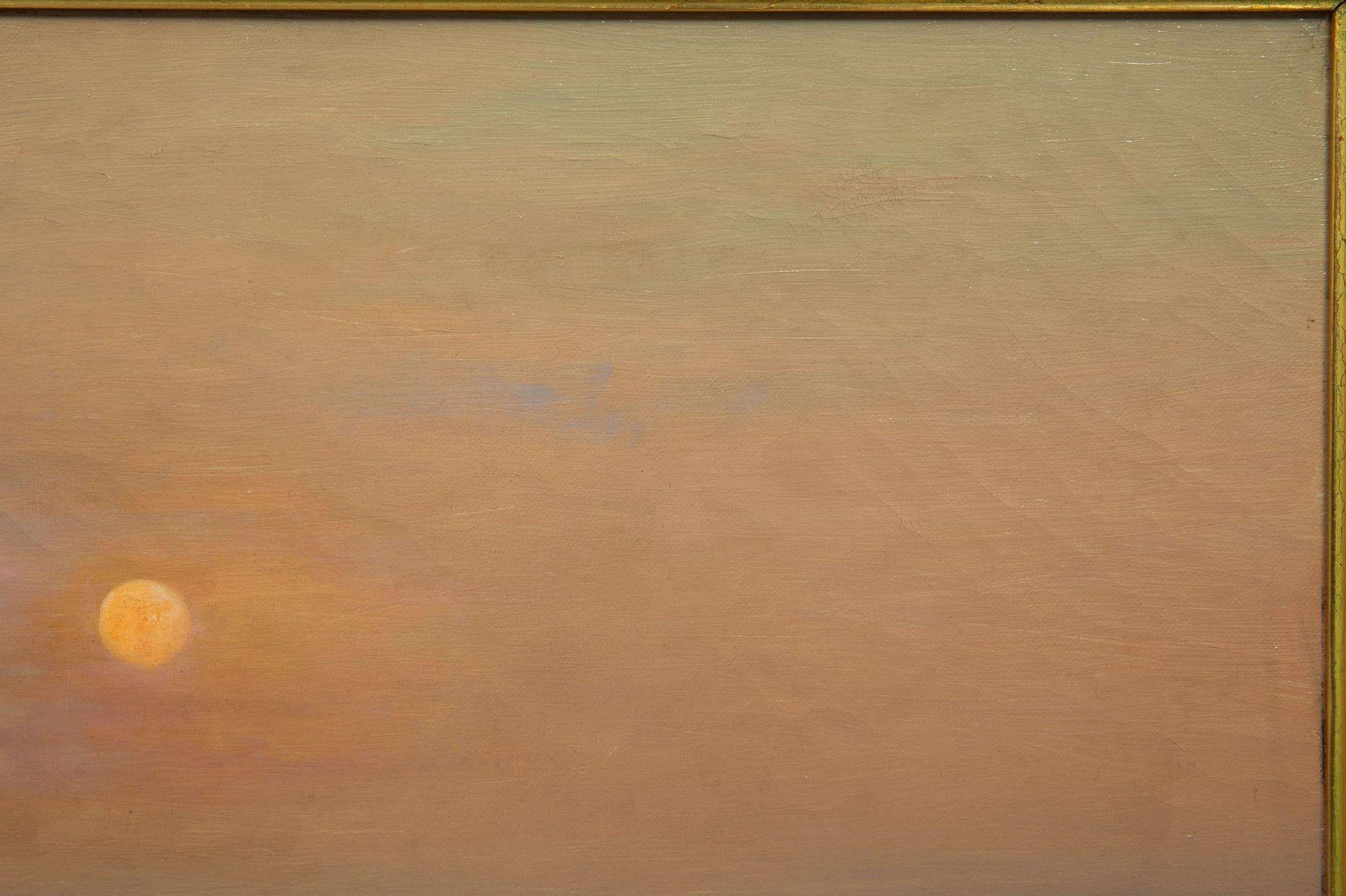 Canvas Luminous American Seascape of Sailboats at Sunset by Warren Sheppard