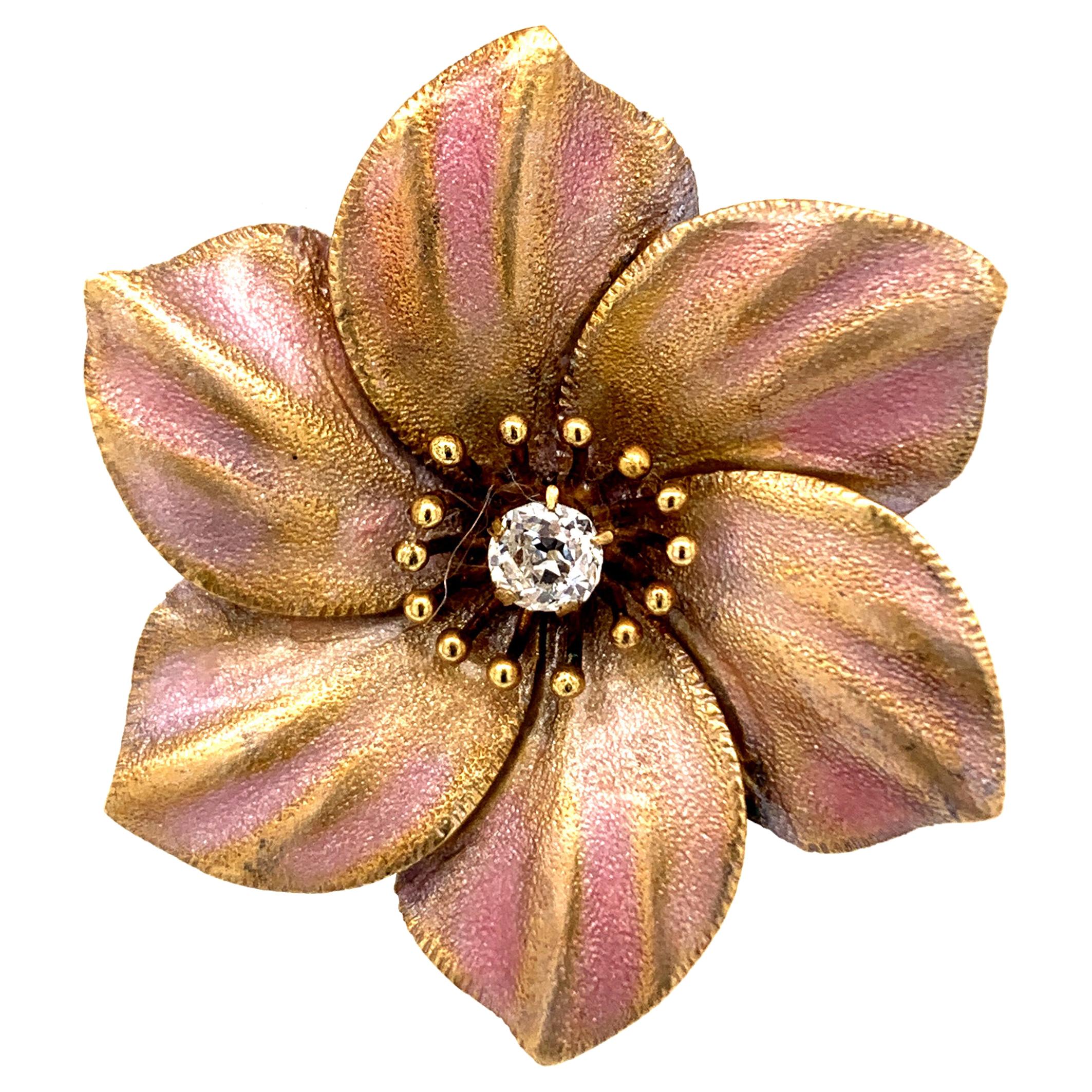  Enamel Pansy Pin