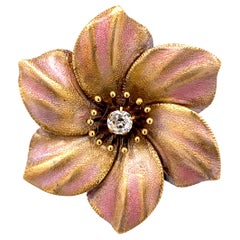 Antique Enamel Pansy Pin