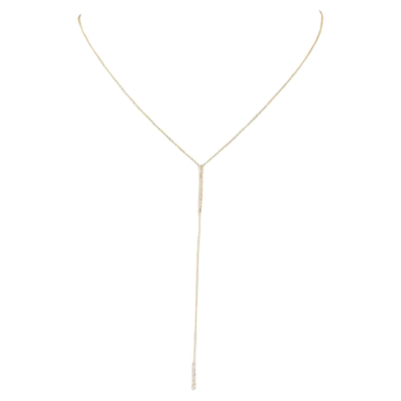 Luminous Diamond 14K (or 18k upon request) Yellow Gold Lariat Necklace