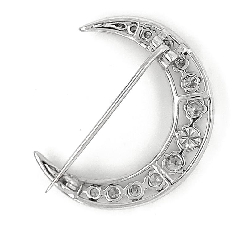 Broche Media Luna de Diamantes 2