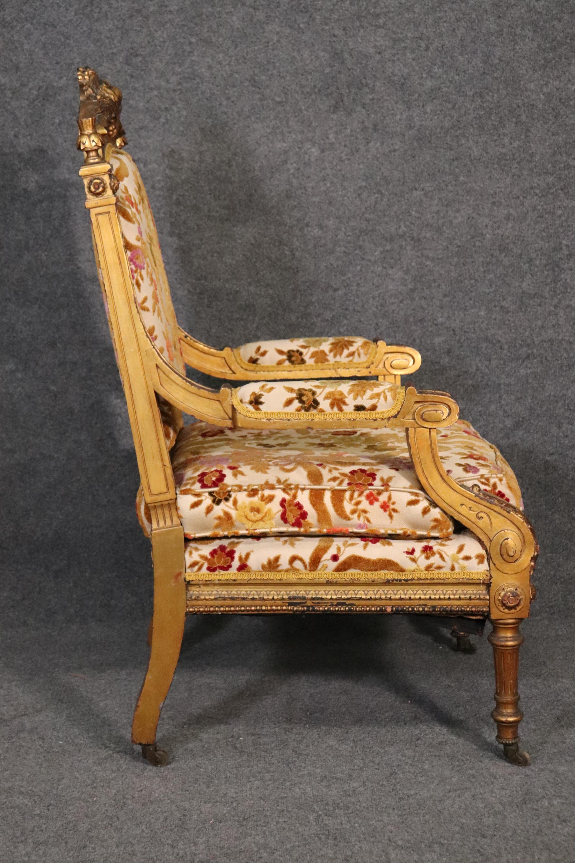 Luminous Gilded French Louis XVI Regal Looking Armchair Fauteuil For Sale 1