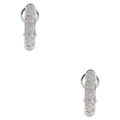 Pendientes luminosos de medio quilate de diamante natural en oro blanco de 18 quilates