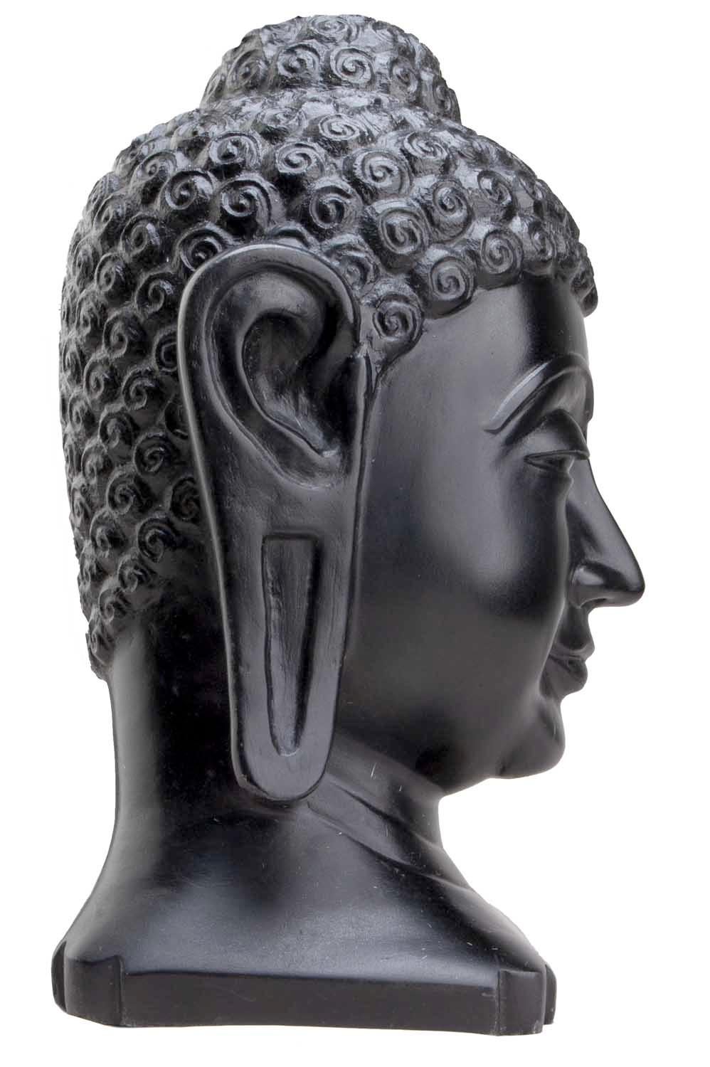 This Luminous Buddha Head hand carved by the great grandsons of the creators of the Taj Mahal.
Makrana marble is the most dense marble on the planet. Evenly stained and highly polished in black with features of perfect symmetrics; pin curl hair,