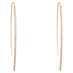 Luminous Long 14K (or 18k upon request) Yellow Gold Beam Hoops Earrings
