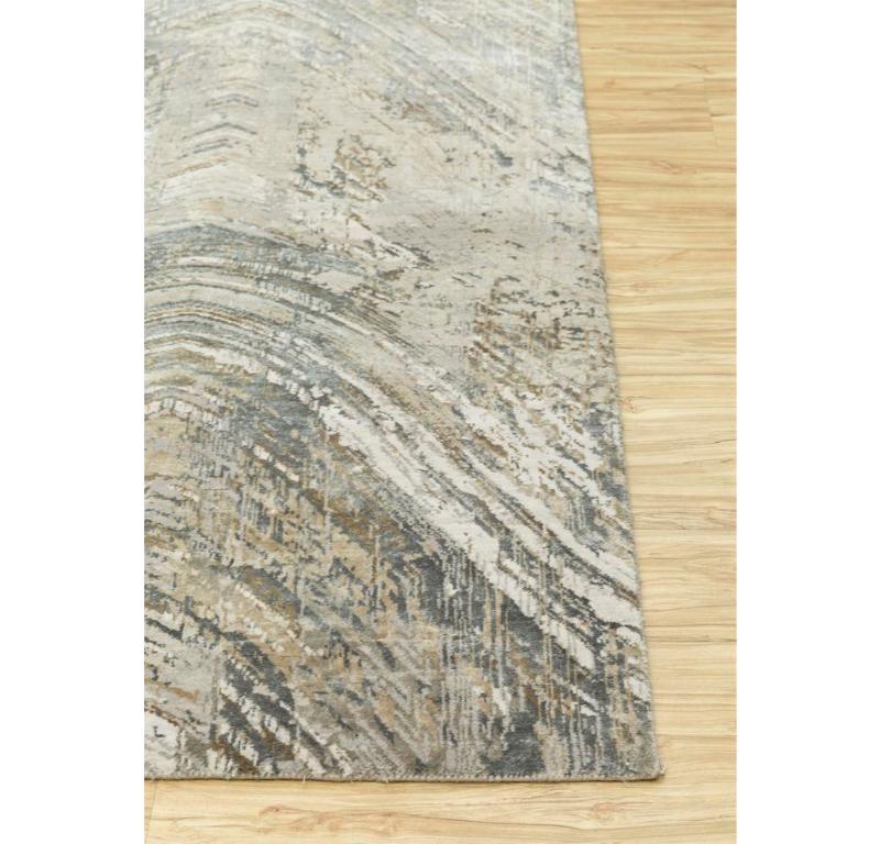 Modern Luminous Lush Landscapes Ivory & Classic Gray 195X295 cm Handknotted Rug For Sale