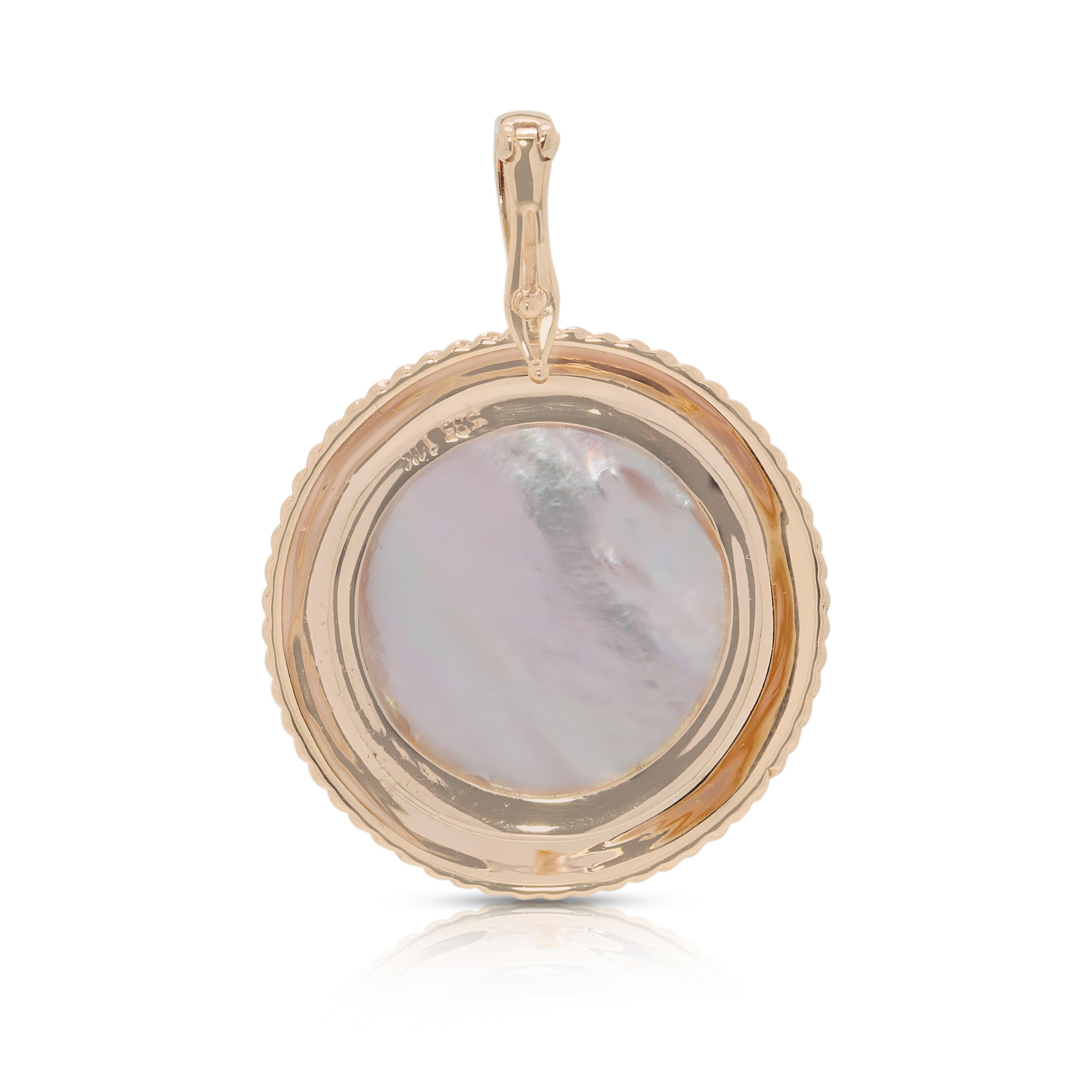 Luminöser Mabe Perlenanhänger aus 14K Gelbgold (nur Anhänger) im Angebot 1