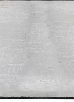 Luminous Modern Solid Light Gray Silk Rug "Argentum" by Doris Leslie Blau