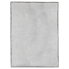 Luminous Modern Solid Light Gray Silk Rug "Argentum" by Doris Leslie Blau