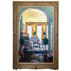 Luminous Original Oil Painting of Interior by Dante Guariglia