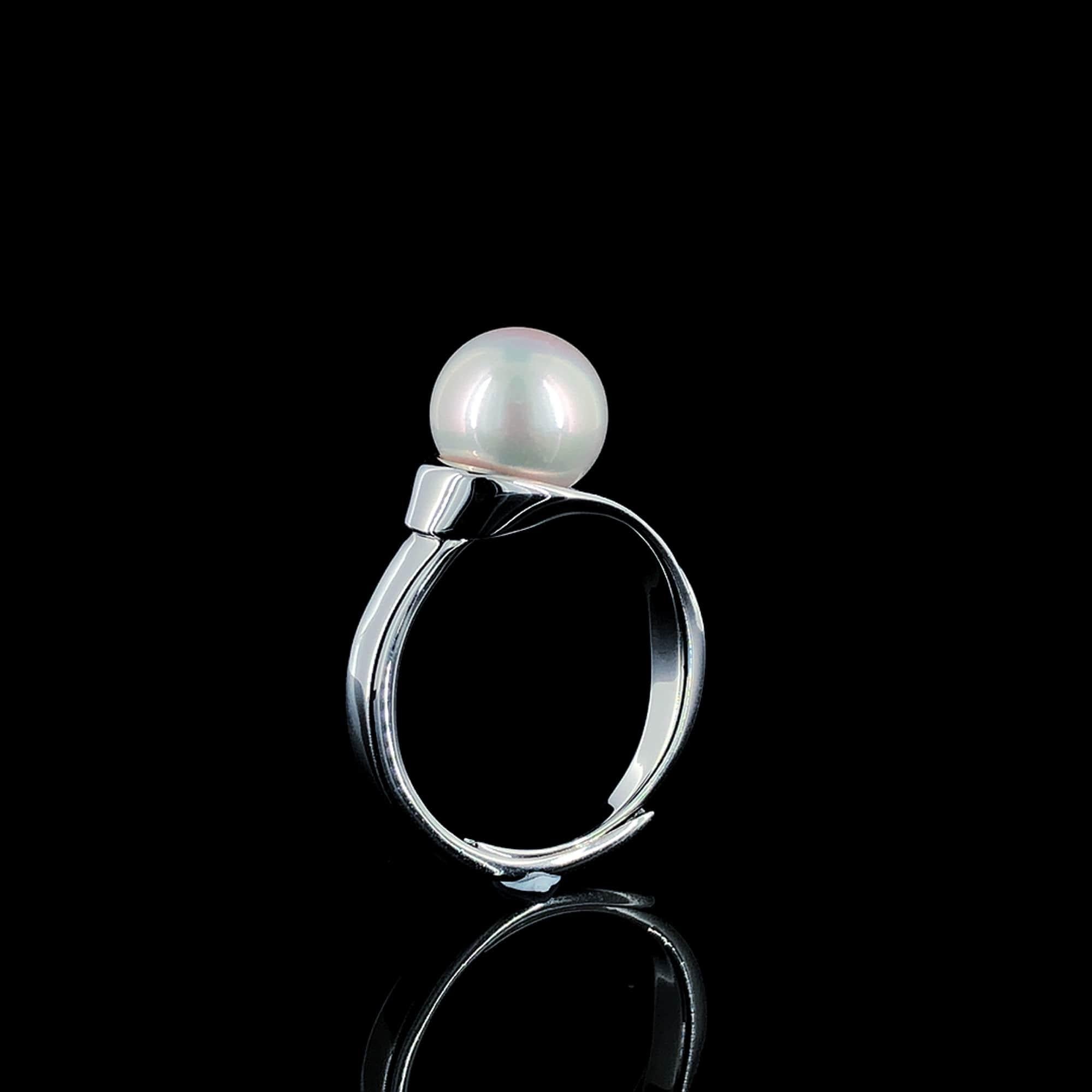 Luminous Perlenring aus Sterlingsilber (Rundschliff) im Angebot