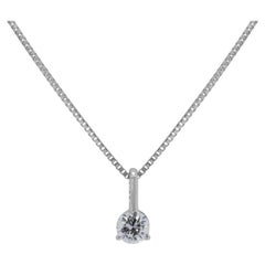 Luminous Quarter Carat Diamond Solitaire Pendant in 14K White Gold -Pendant Only