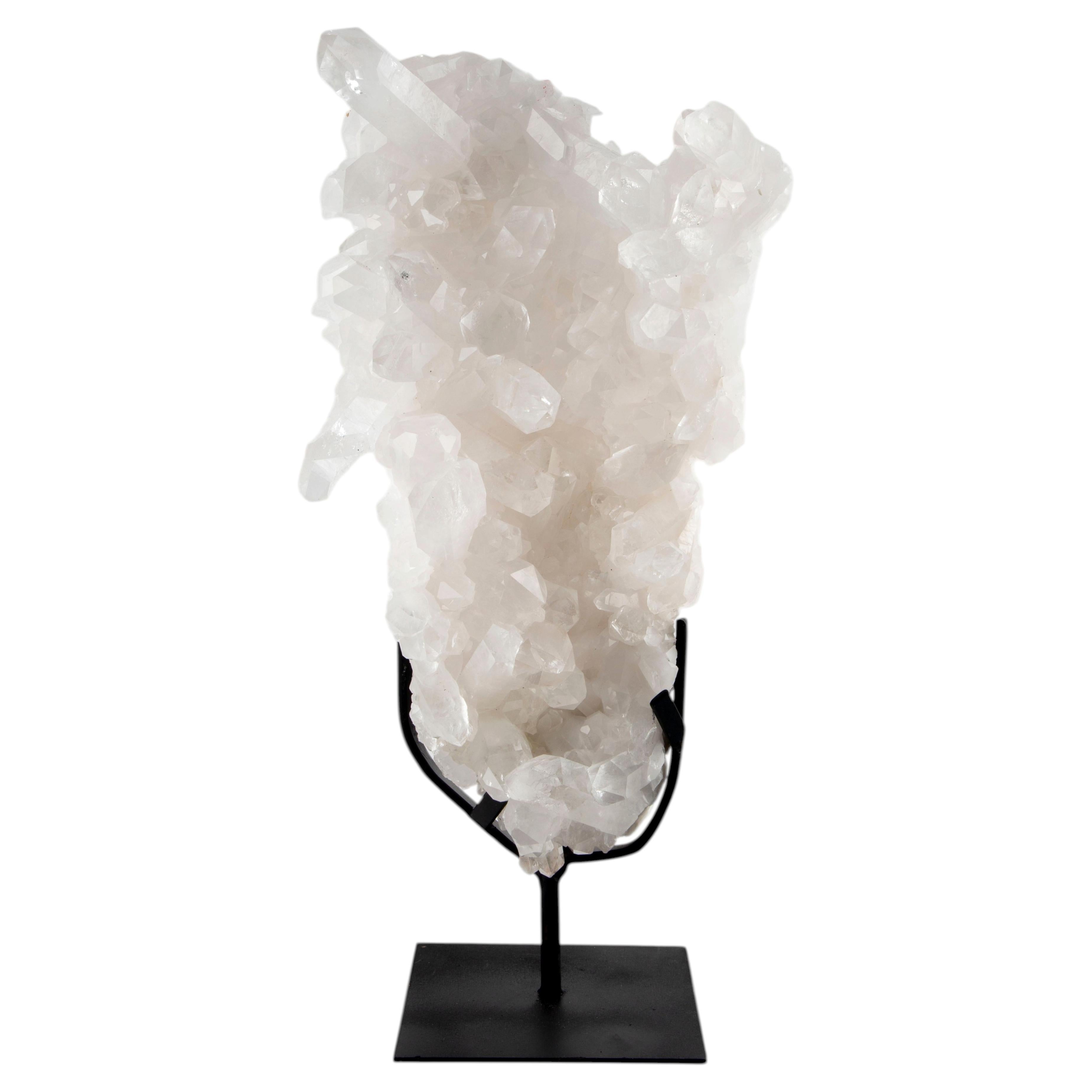 Luminous Rock Crystal Mounted on Custom Stand, 15"H