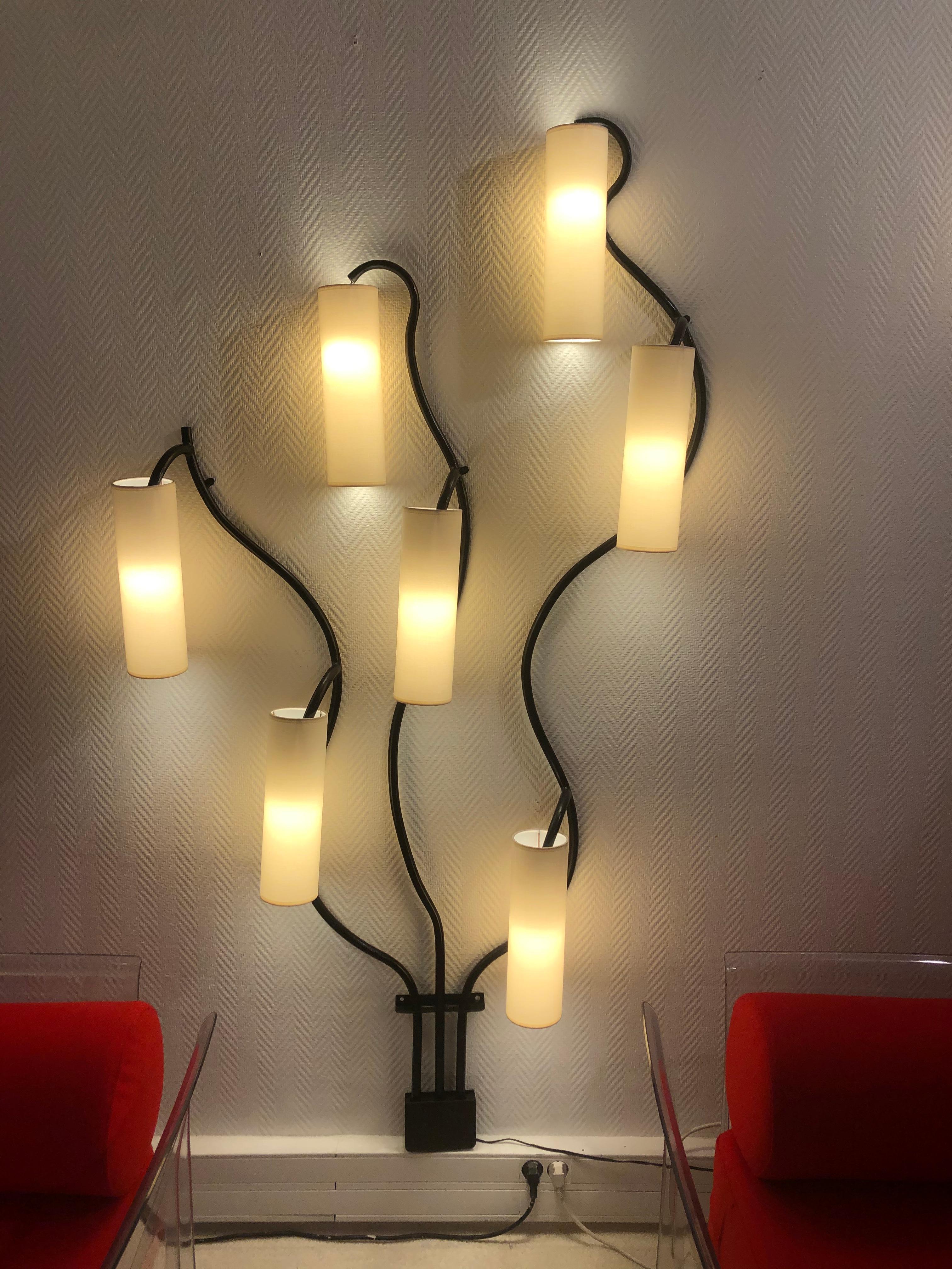 Pared Luminosa con Brazos de 7 Luces Moderno de mediados de siglo en venta