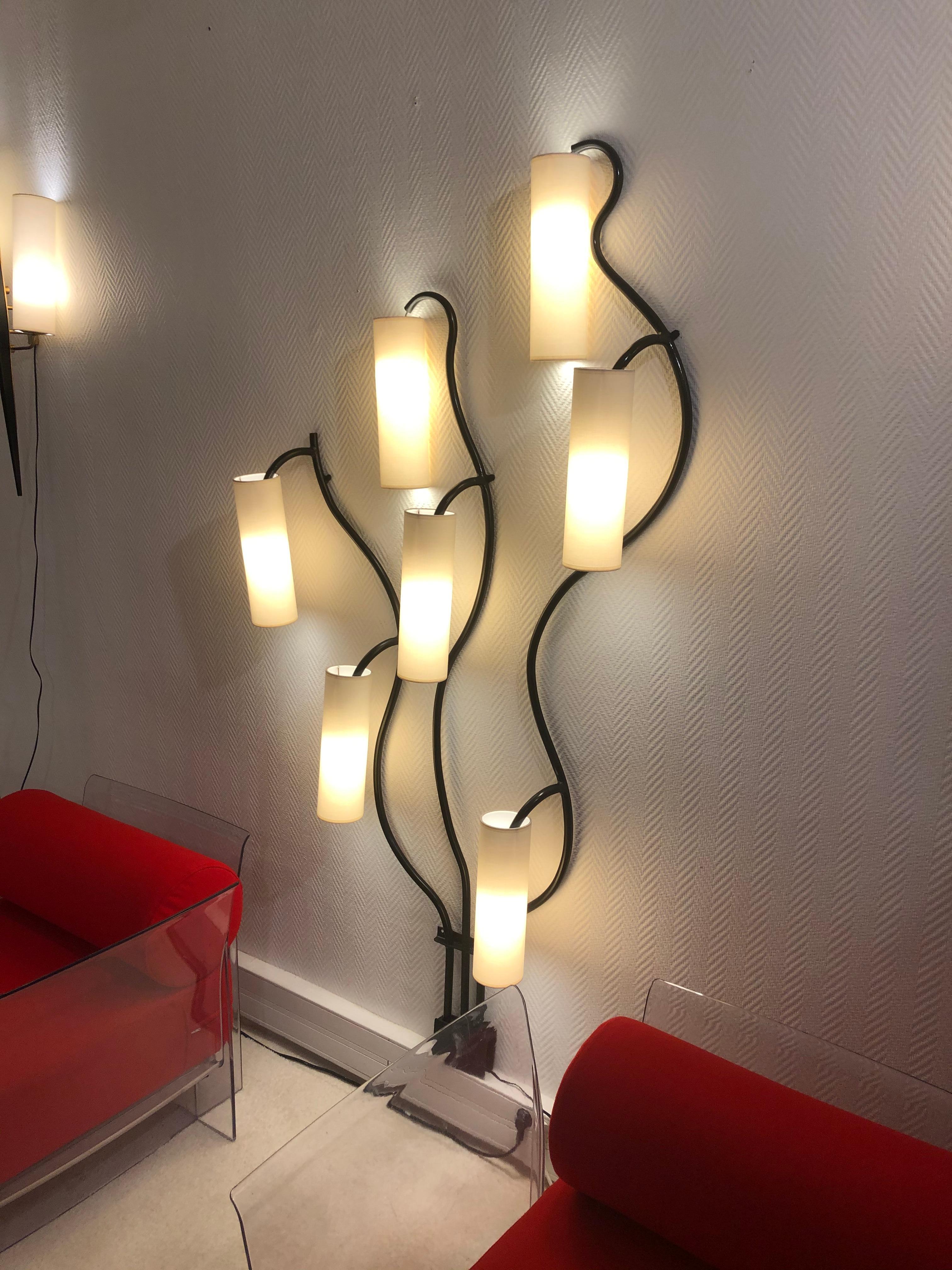 French Luminous Wall with 7-Lights Arms For Sale