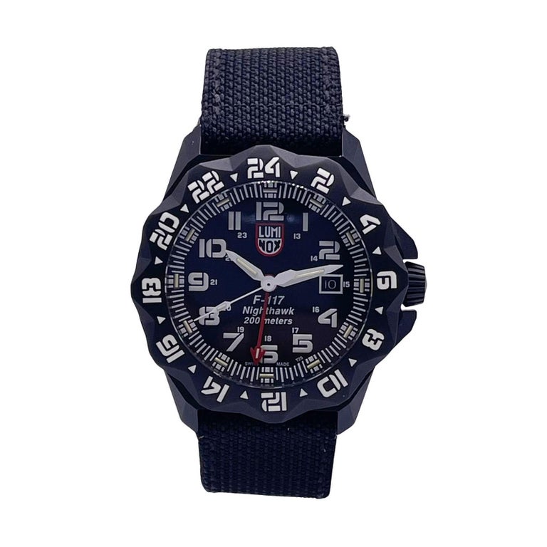 Luminox F117 Nighthawk Pilot GMT Steel Black Dial Quartz Men Watch XA