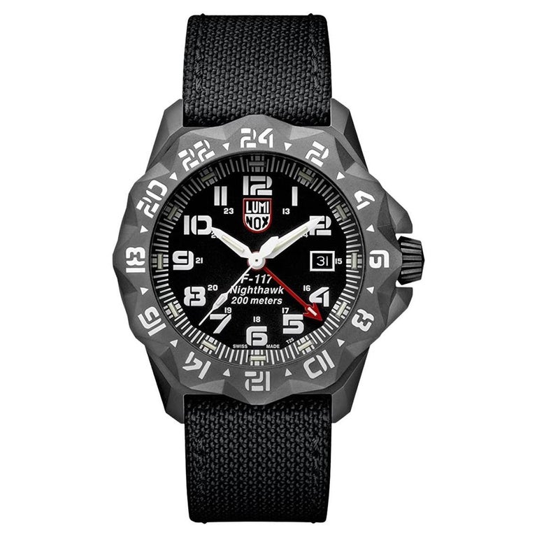 Luminox F117 Nighthawk Pilot GMT Steel Black Dial Quartz Men Watch XA
