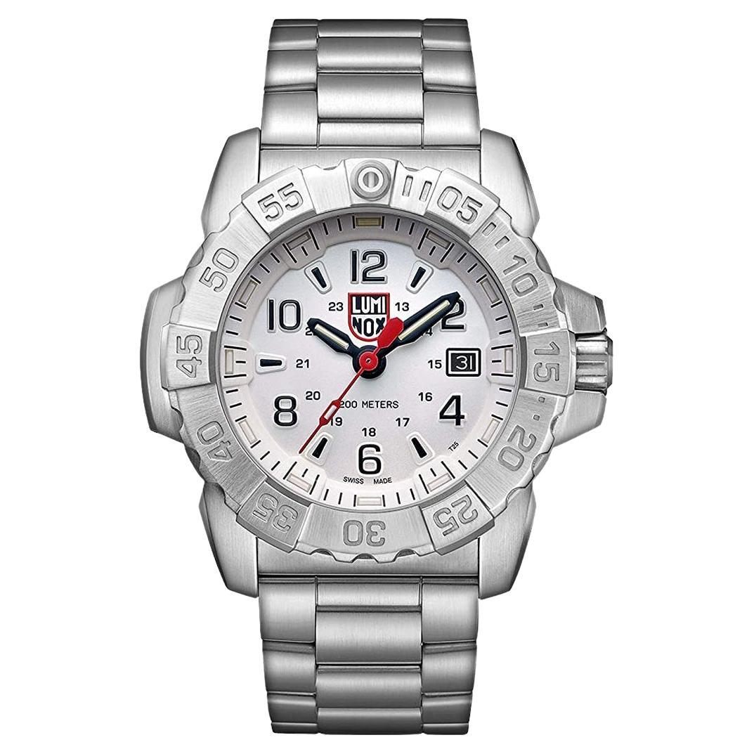 Luminox Navy Seal Stainless Steel Silver Dial Quartz Mens Watch XS.3258.L