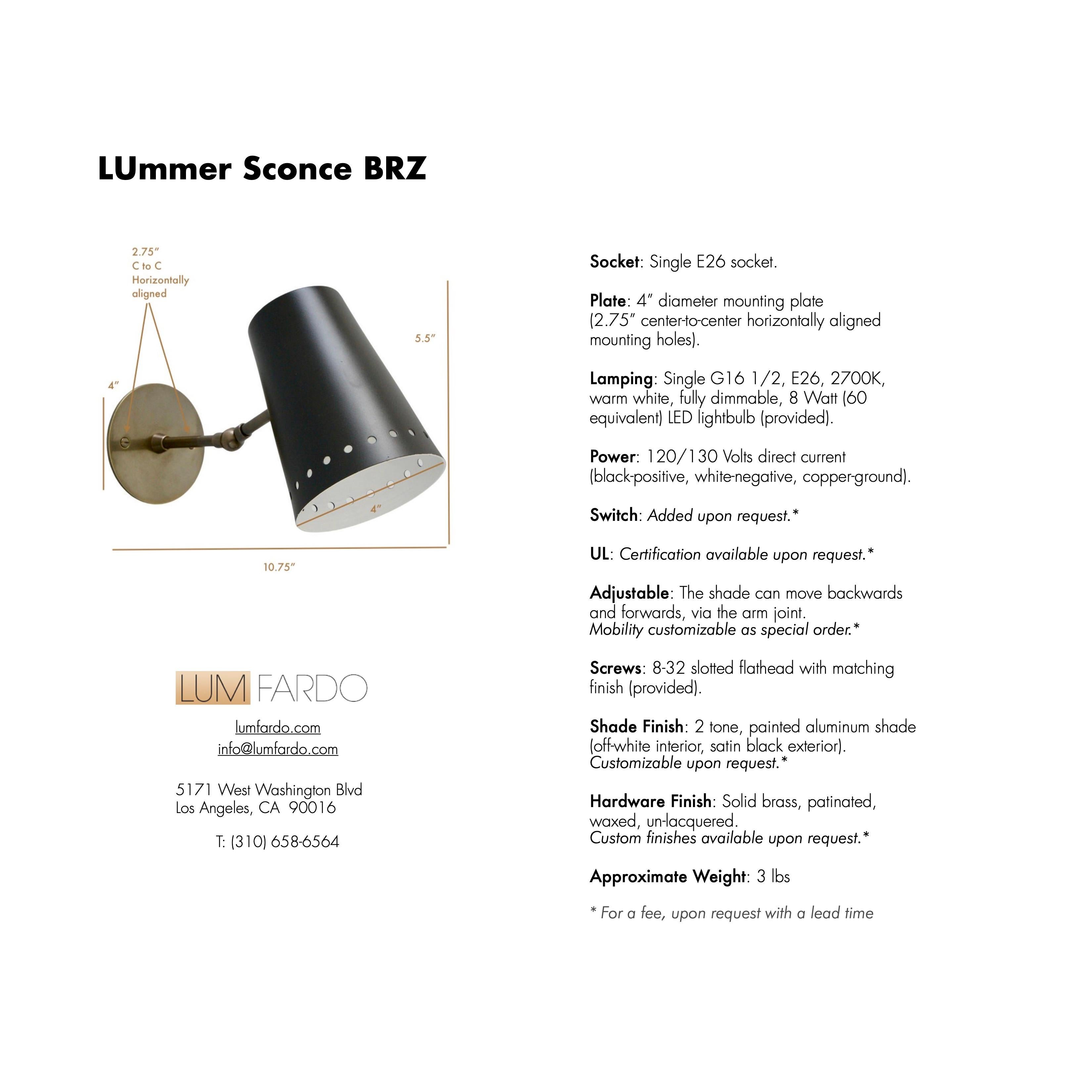 LUmmer Sconce BRZ For Sale 7