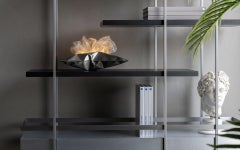 Lumo Stainless Steel Pillow Table Lamp with LED and Feather-Inspired Wire Sculpt