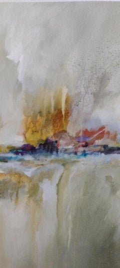 Flow - Original abstract, rich soft colors on paper