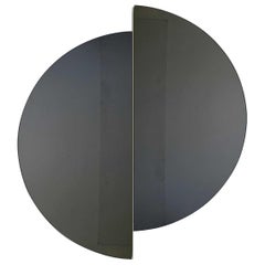 Luna™ 2 Half-Moon Pieces Black Tinted Circular Bespoke Frameless Mirror, Medium